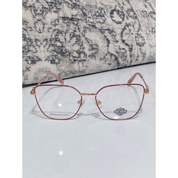 NEW Harley Davidson Shiny Rose Gold stainless Steel Eye Glasses display picture 2